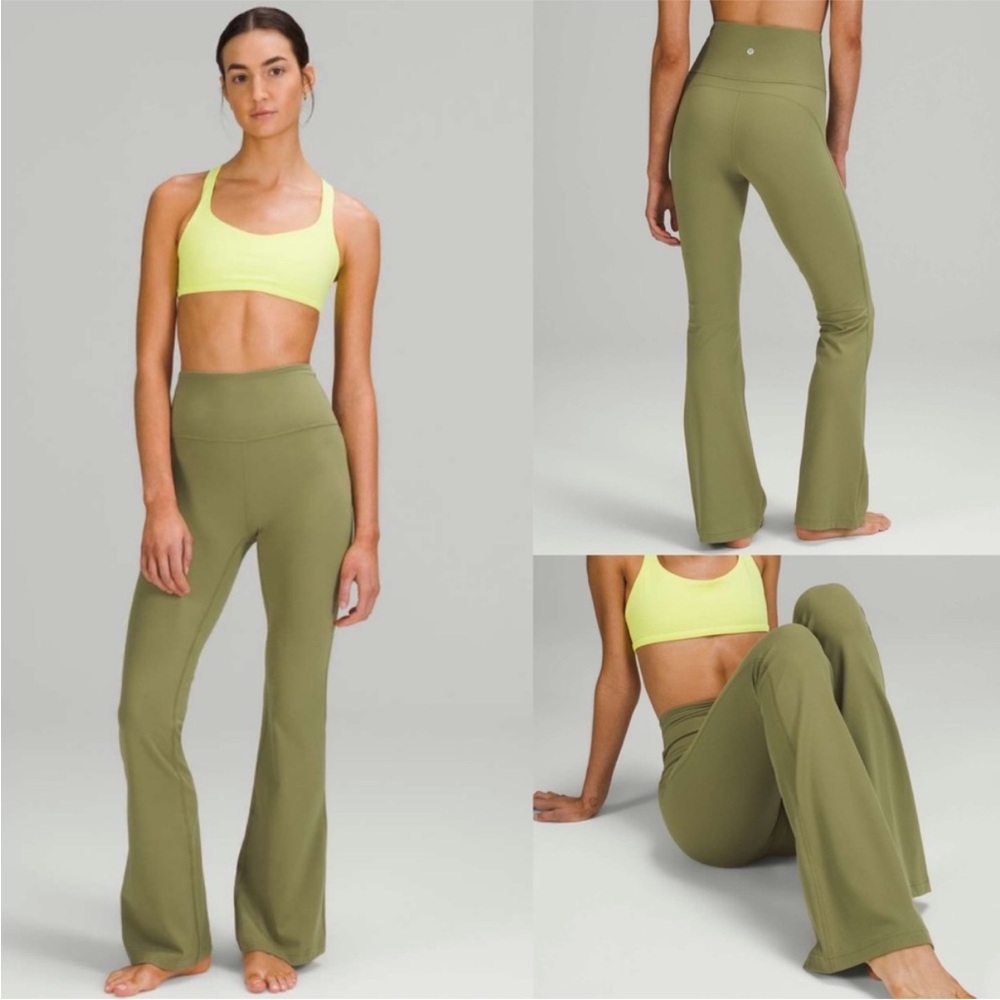 Lululemon Groove Super-High-Rise Flared Pant Nulu
Bronze Green Size 4